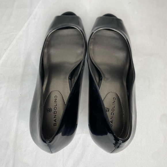 Women Bandolino Rainaa Peep Toe Black Platform Stiletto Pump Heel 10.5M - Picture 7 of 10